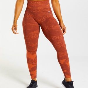 Orange Camo Print Gymshark Leggings
